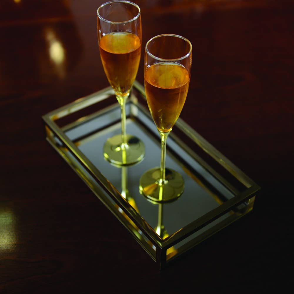 AULICA – wholesale Champagneglas – Set med 2 champagneglas med metallstjälkar i guldplätering1