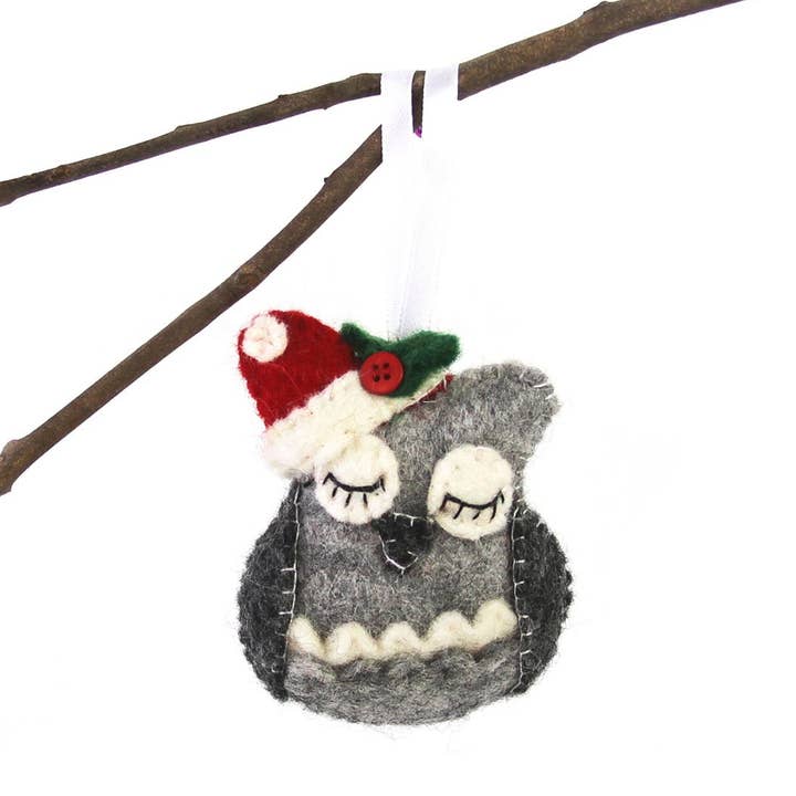 Owl Felt Ornament for wholesale by Global Crafts