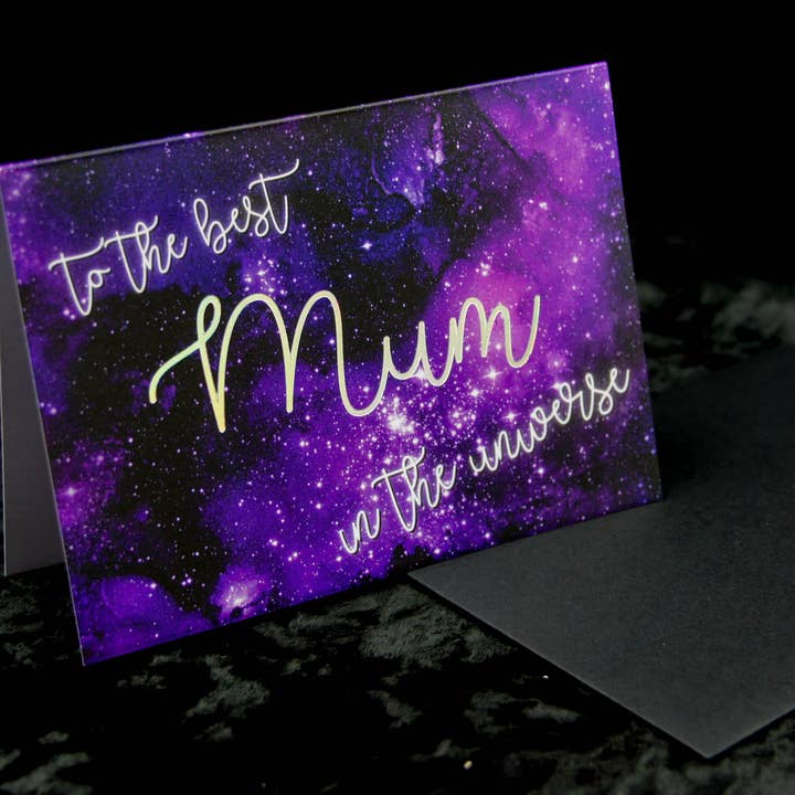 Carte de vœux de la meilleure maman de l'univers | Céleste pour la vente par The Gothic Stationery Company