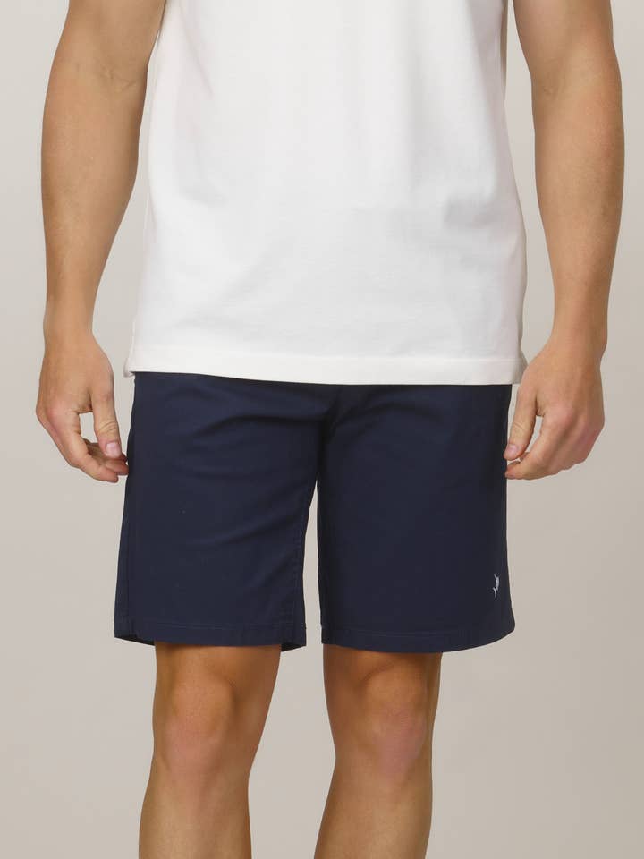 Pantalones Cortos Chinos de Algodón Orgánico - Azul Marino para venta al por mayor de Espadon