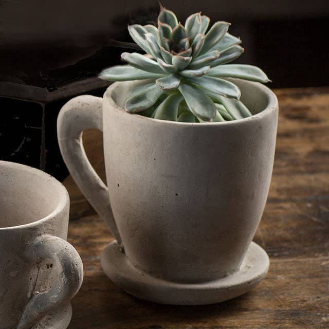 Vagabond Vintage - Wholesale Plant Pot - Cement Tea Mug Planter