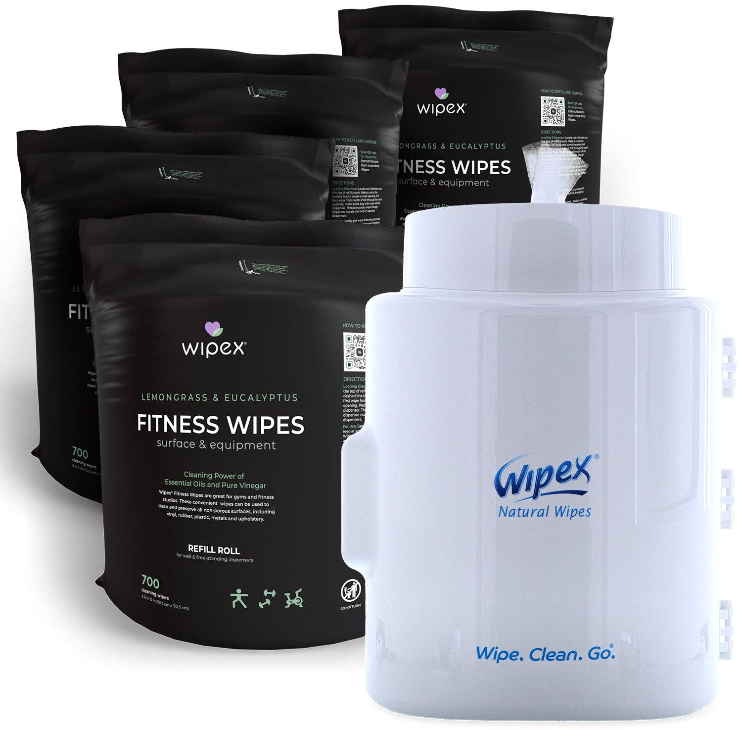 Wipex - Vente Lingettes de nettoyage multi-usage - Wipex lingettes naturelles pour équipements de fitness, rouleau de recharge 700 unités en vrac5