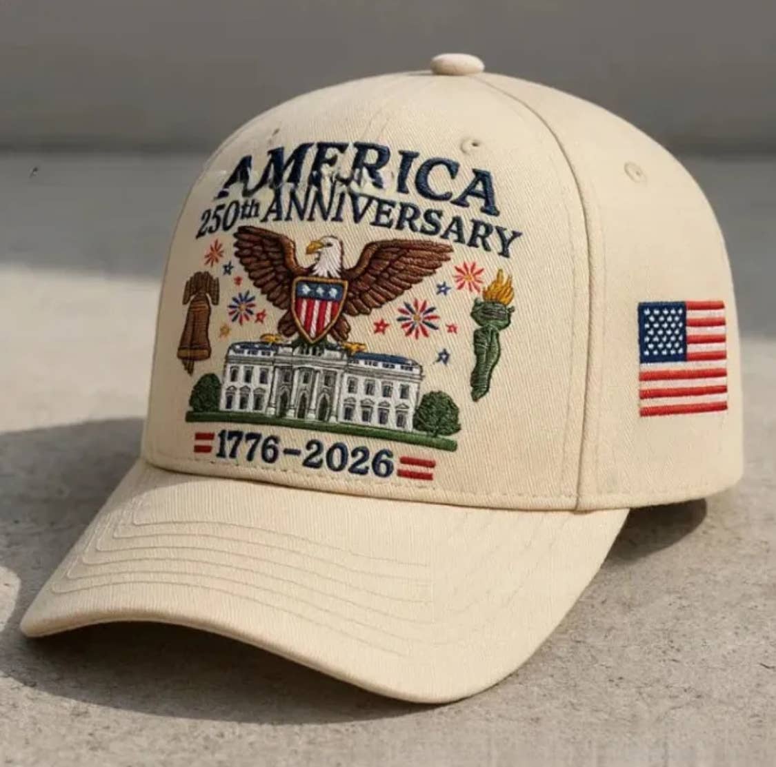 Serenity Collective - Wholesale Baseball Cap - Unisex - 250th America Anniversary Baseball Cap ~ Embroidered