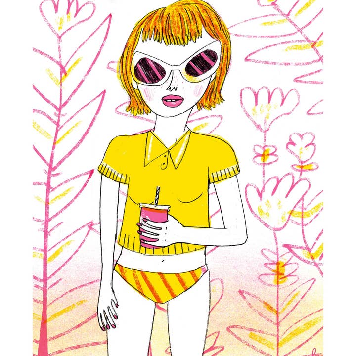 Stampa Summer Girl 8x10 per la vendita all'ingrosso da parte di Katie Turner Illustration