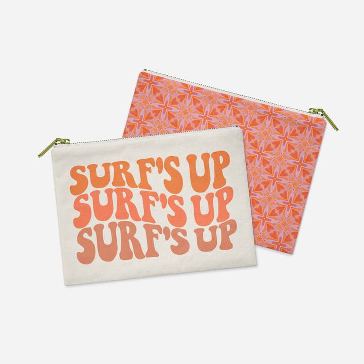 Surf's Up accessory Pouch | Good Vibrations Collection for wholesale by Paperfinch Design