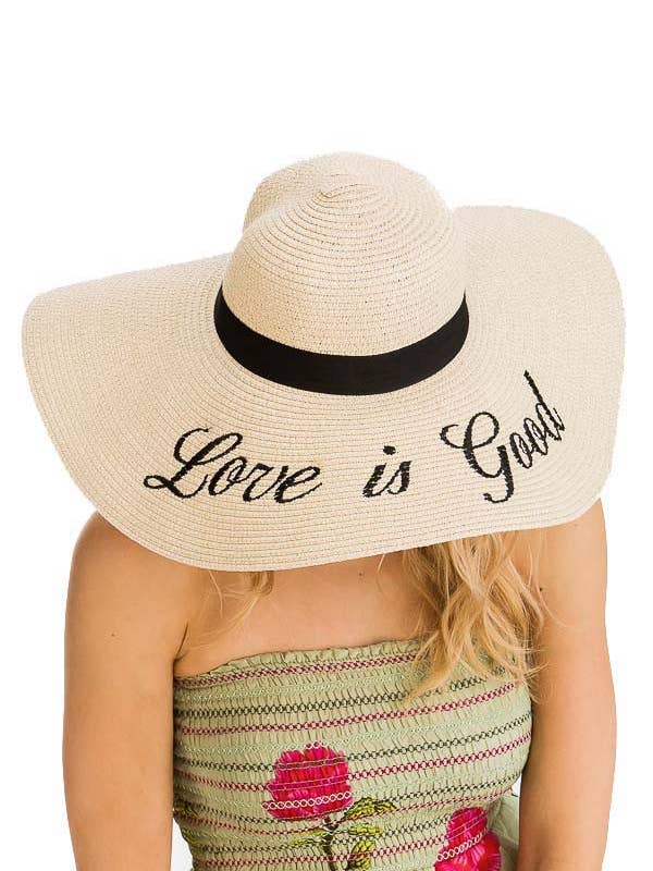 Love Is Good Embroidered Floppy Sun Hat for wholesale by Cap Zone