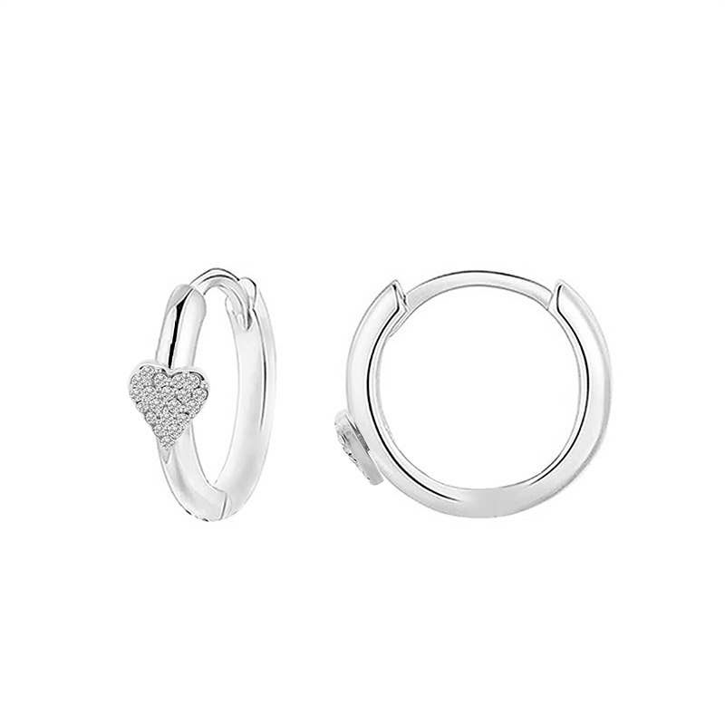 AMORINO SRL - Vendita all'ingrosso Orecchini a cerchietto - ORECCHINI A CERCHIO CON CUORE IN STRASS - YC2440B6470