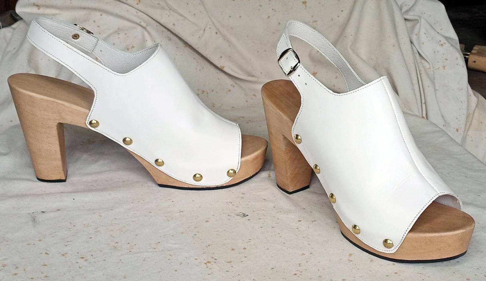OMES - Wholesale Clogs - Women's - Fanny 24: High Heel Swedish Clogs With Ankle Buckle Strap2