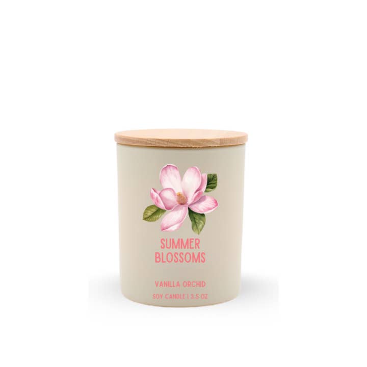 Bougie de voyage en soja Summer Blossoms, personnalisation de nom en option pour la vente par ROAM Homegrown