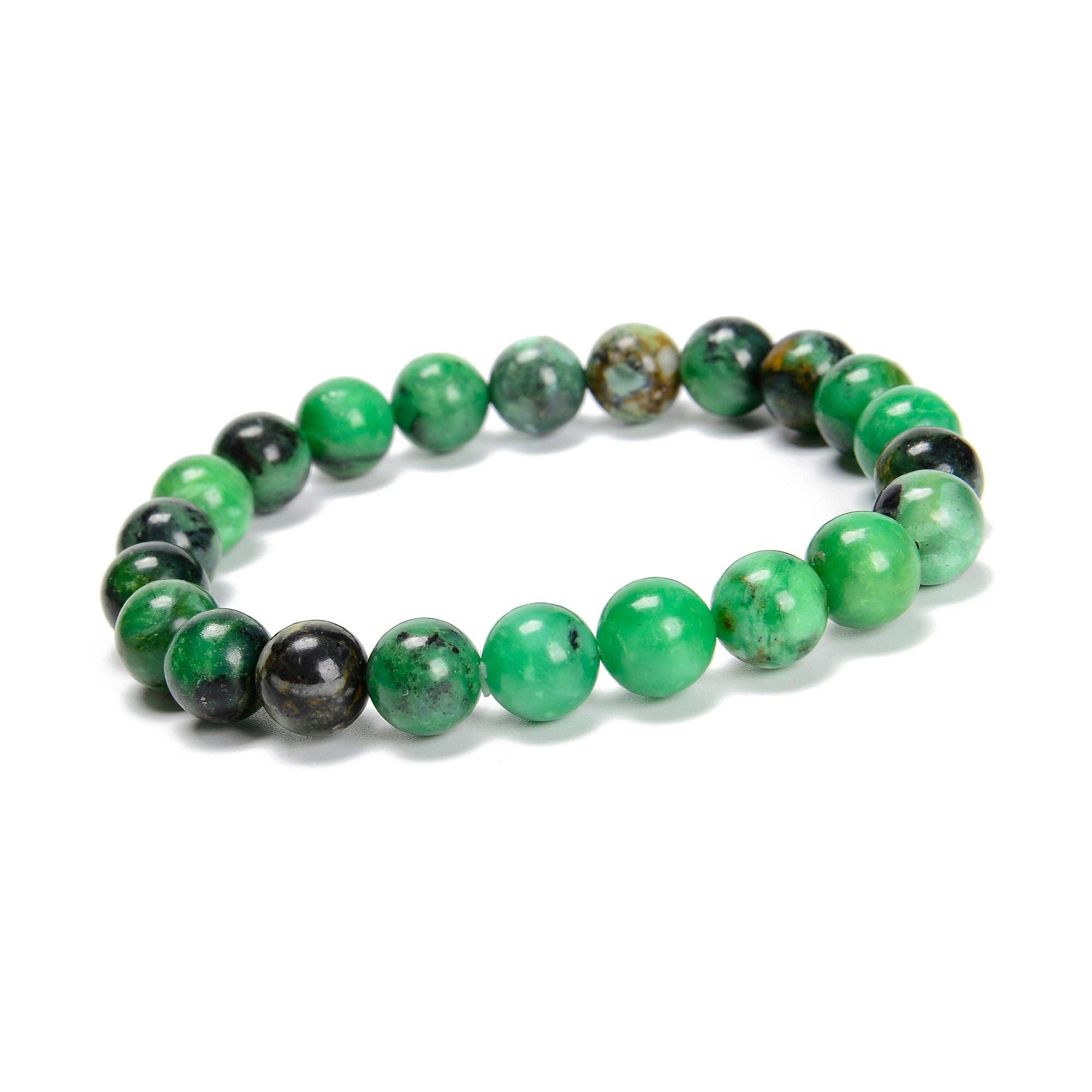 CRCBEADS - Wholesale Beaded Bracelet - Narutal Variscite Smooth Round Beaded Bracelet Size 8mm 7.5'' Length Sold by Piece1