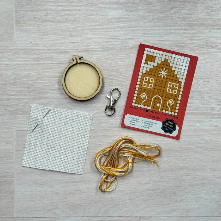 The Crafty Kit Company - Wholesale Embroidery/cross-stitch supplies - Gingerbread House Mini Matchbox Christmas Cross Stitch Kit3