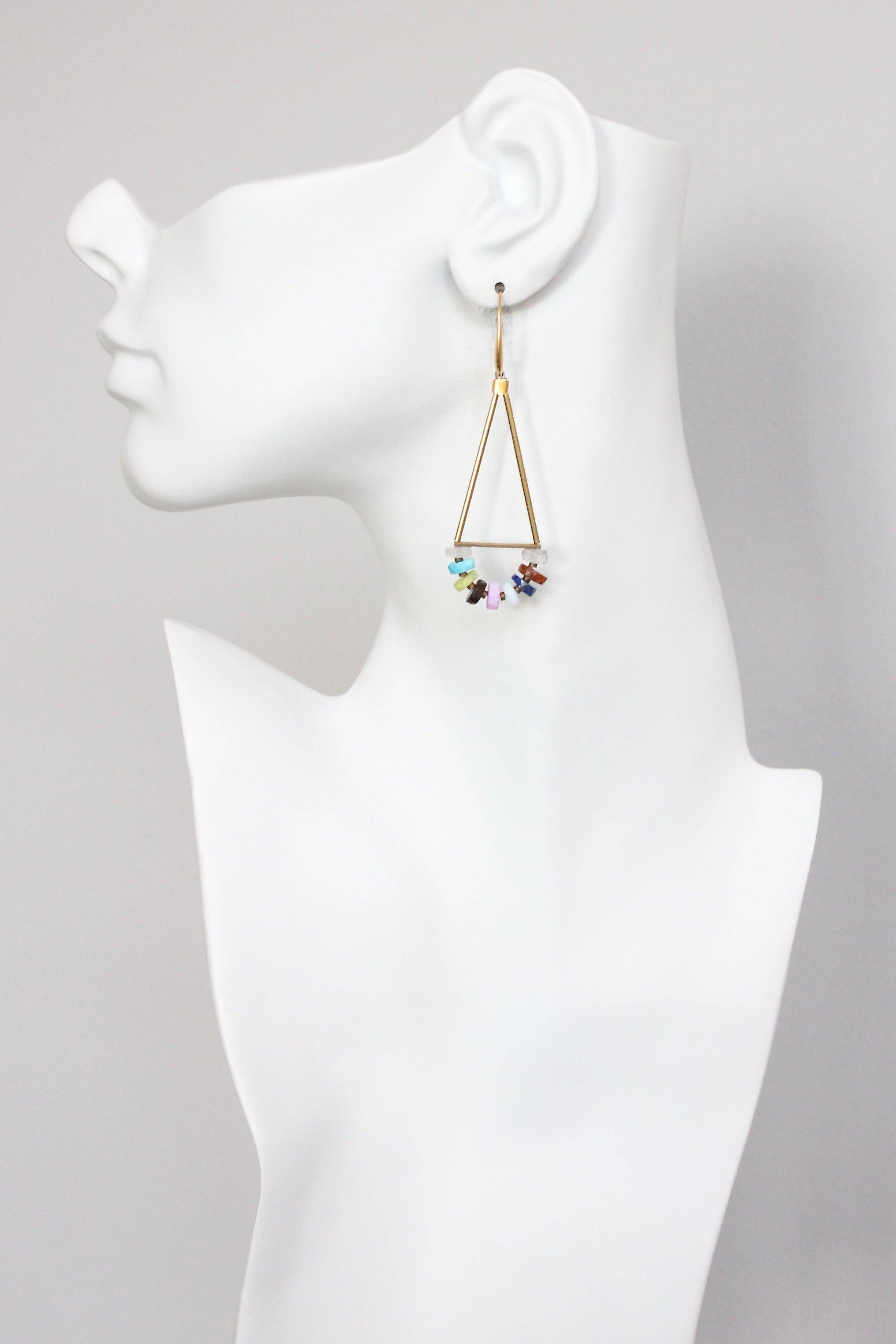 David Aubrey Jewelry - Wholesale Dangle Earrings - KYLE45 stone geometric earrings1
