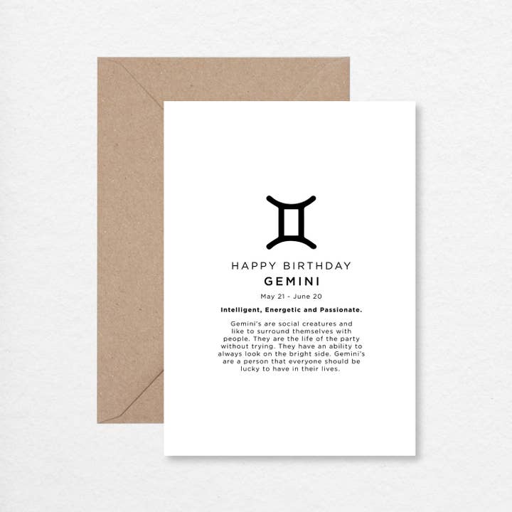 Cartão comemorativo Gemini Birthday A6 por atacado de EK DESIGN