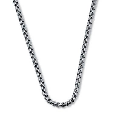 PalmBeach Jewelry - Wholesale Link & Chain Necklace - Men's Stainless Steel Box Link Chain Necklace 24-inch length0