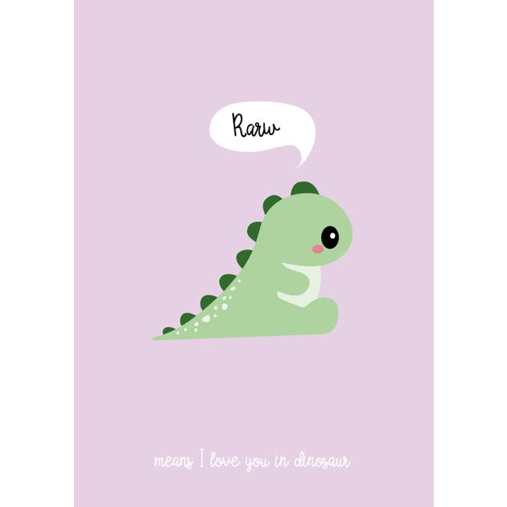 Studio Inktvis - Wholesale Postcard - Rarw Dinosaur Postcard