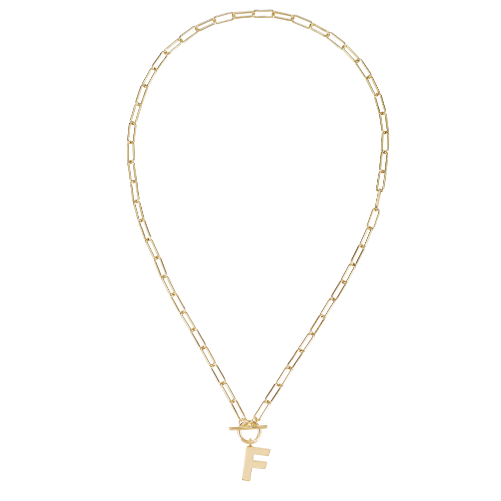Toggle Initial Necklace in Gold for wholesale on Faire4