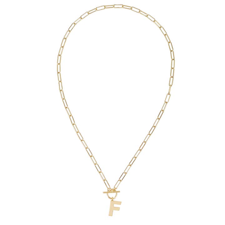 Toggle Initial Necklace in Gold for wholesale on Faire4