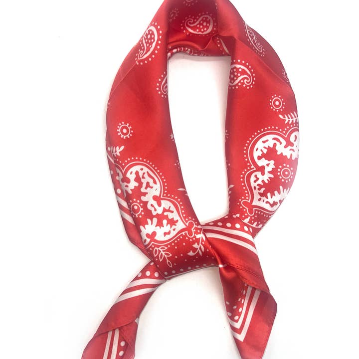 LINETA - Wholesale Scarf - Women's - D-140 Small bandana pattern scarf2