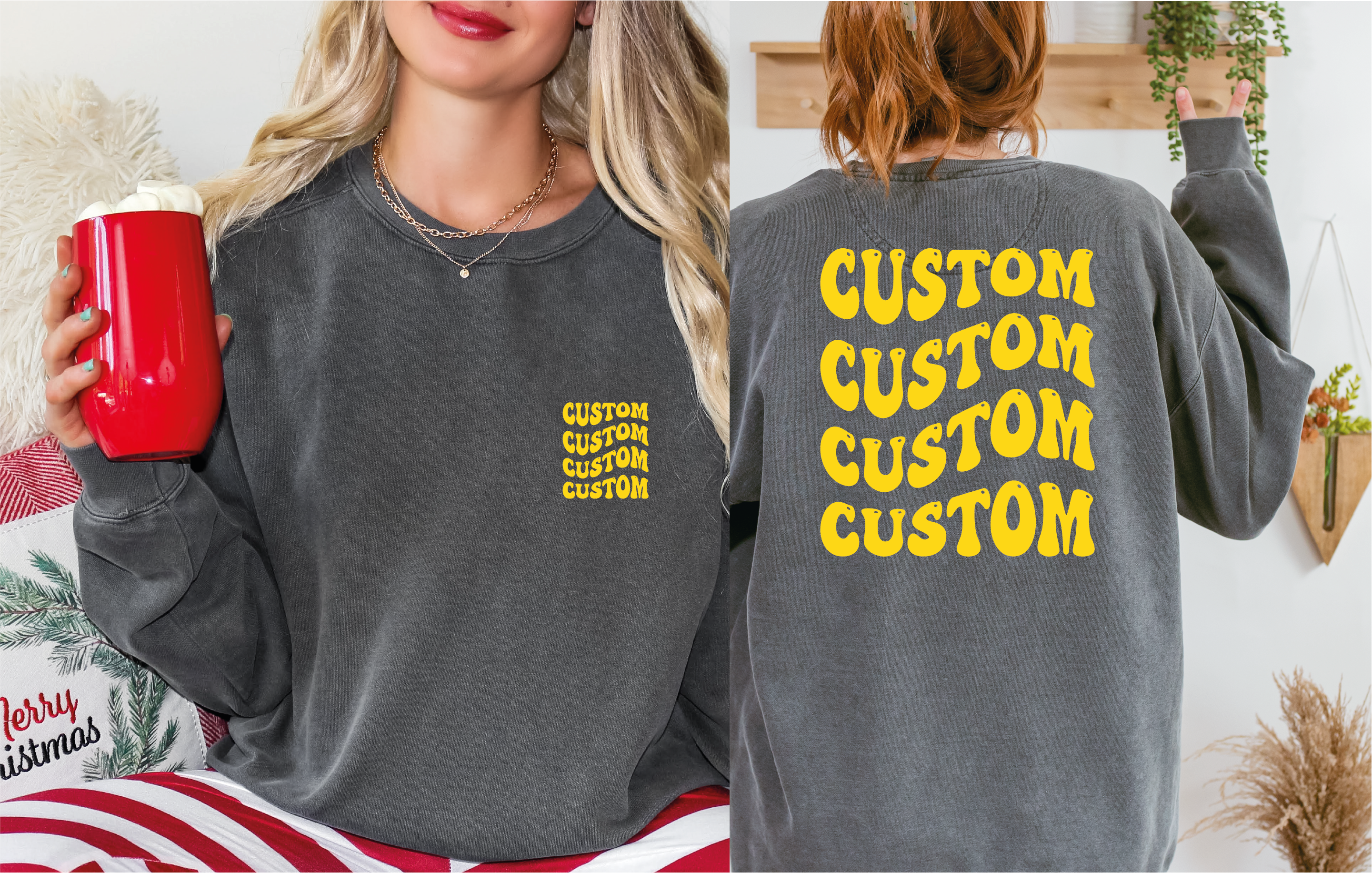 MAYA TX - Wholesale Graphic Sweatshirt - Unisex - Custom Sweatshirt and Hoodie, Your Text Custom Sweater X4523