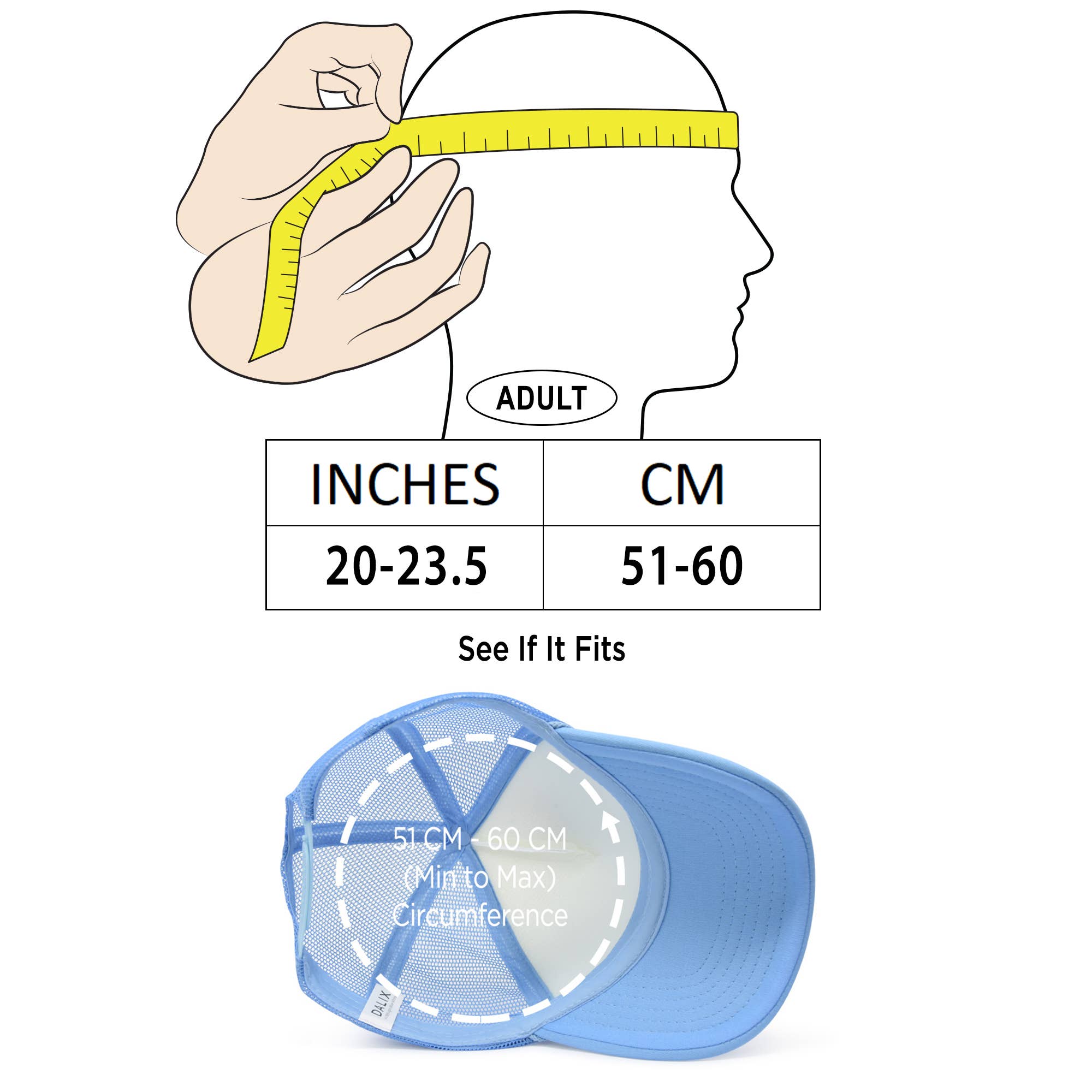 Dalix - Venta al por mayor Gorra trucker - Unisex - DALIX Trucker - Gorra de dos tonos con correa ajustable54