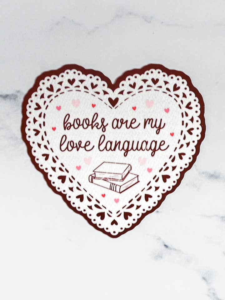Books Are My Love Language - Bookish Vinyl Sticker for wholesale by Backing Wanderlust