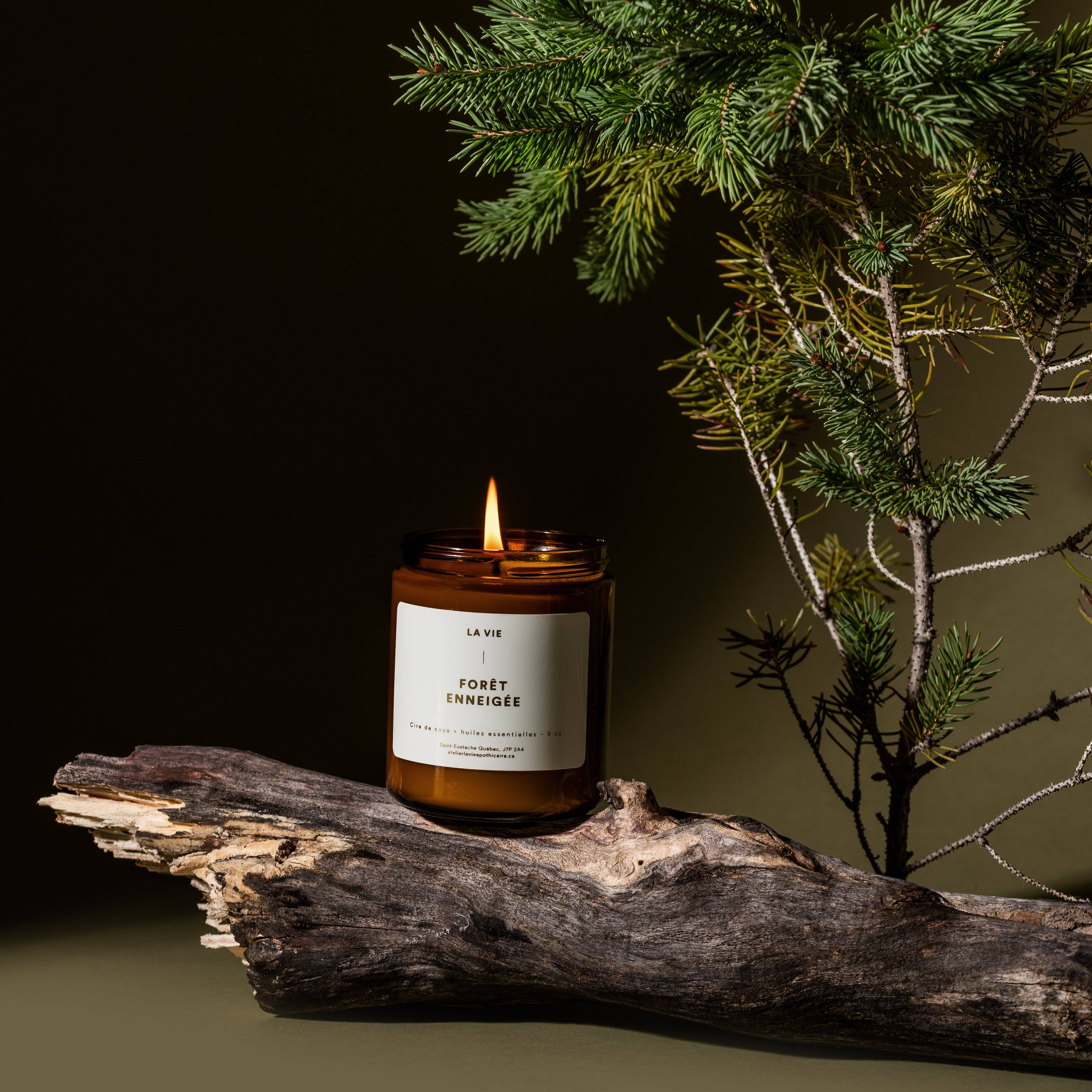 ATELIER LA VIE APOTHICAIRE - Wholesale Jar/Filled Candle - 8007 - Bougie Forêt Enneigée