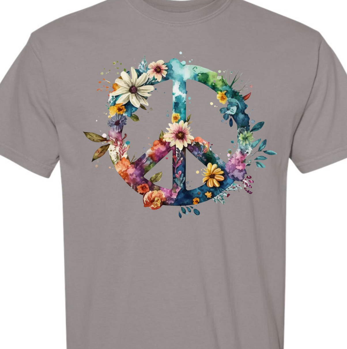 Kiki's Boutique - Wholesale Screen Printed T-Shirt - Women's - Peace Sign Comfort Color Tee3