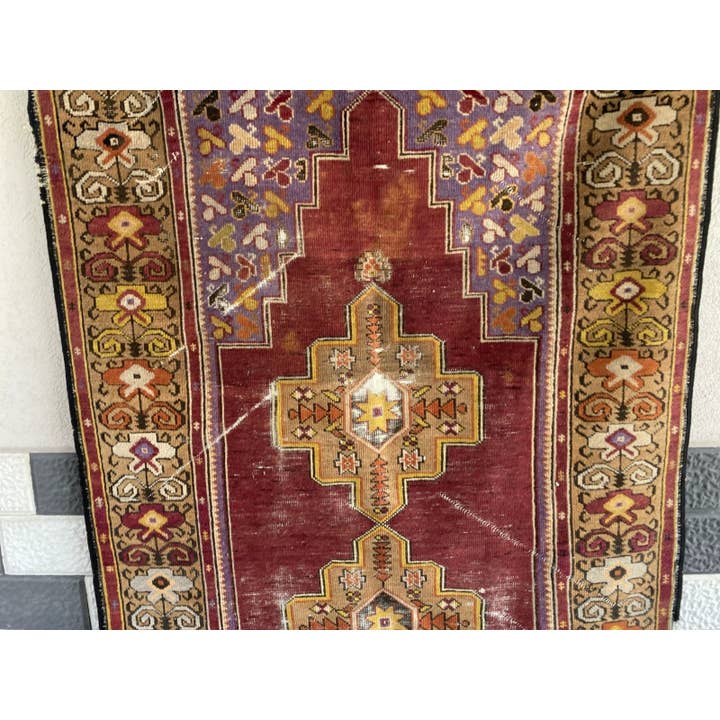 Oushak Rugs - Wholesale Area Rug - Vintage Turkish Oushak Handmade Geometric Wool Rug 4x6 ft4