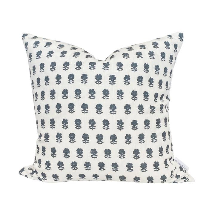 Lulu Floral Pillow in Navy for wholesale by Brooke and Lou