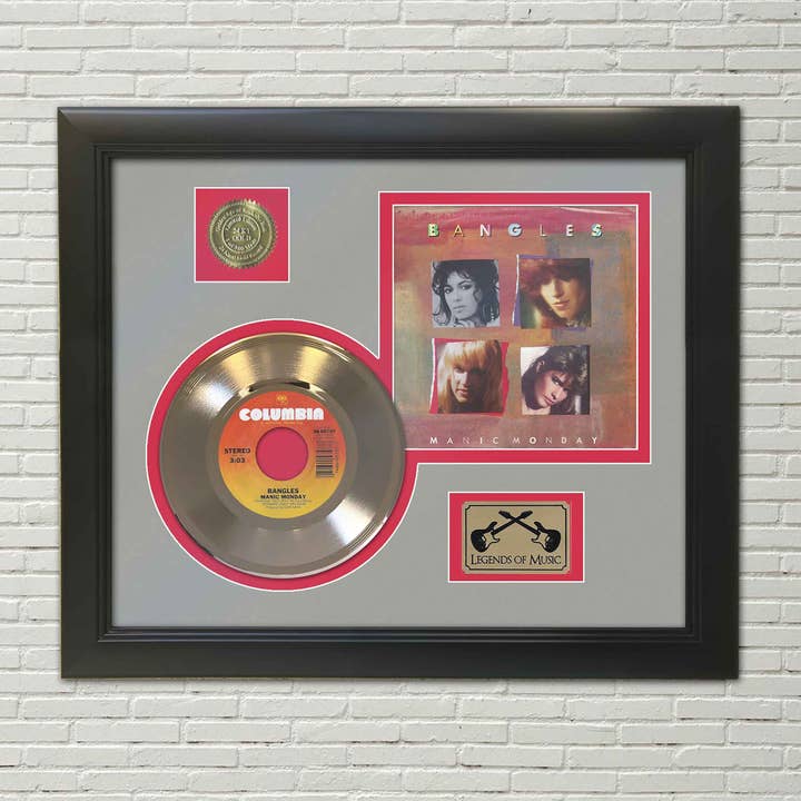 Bangles Manic Monday Framed Gold 45 Display for wholesale by Gold Record Outlet