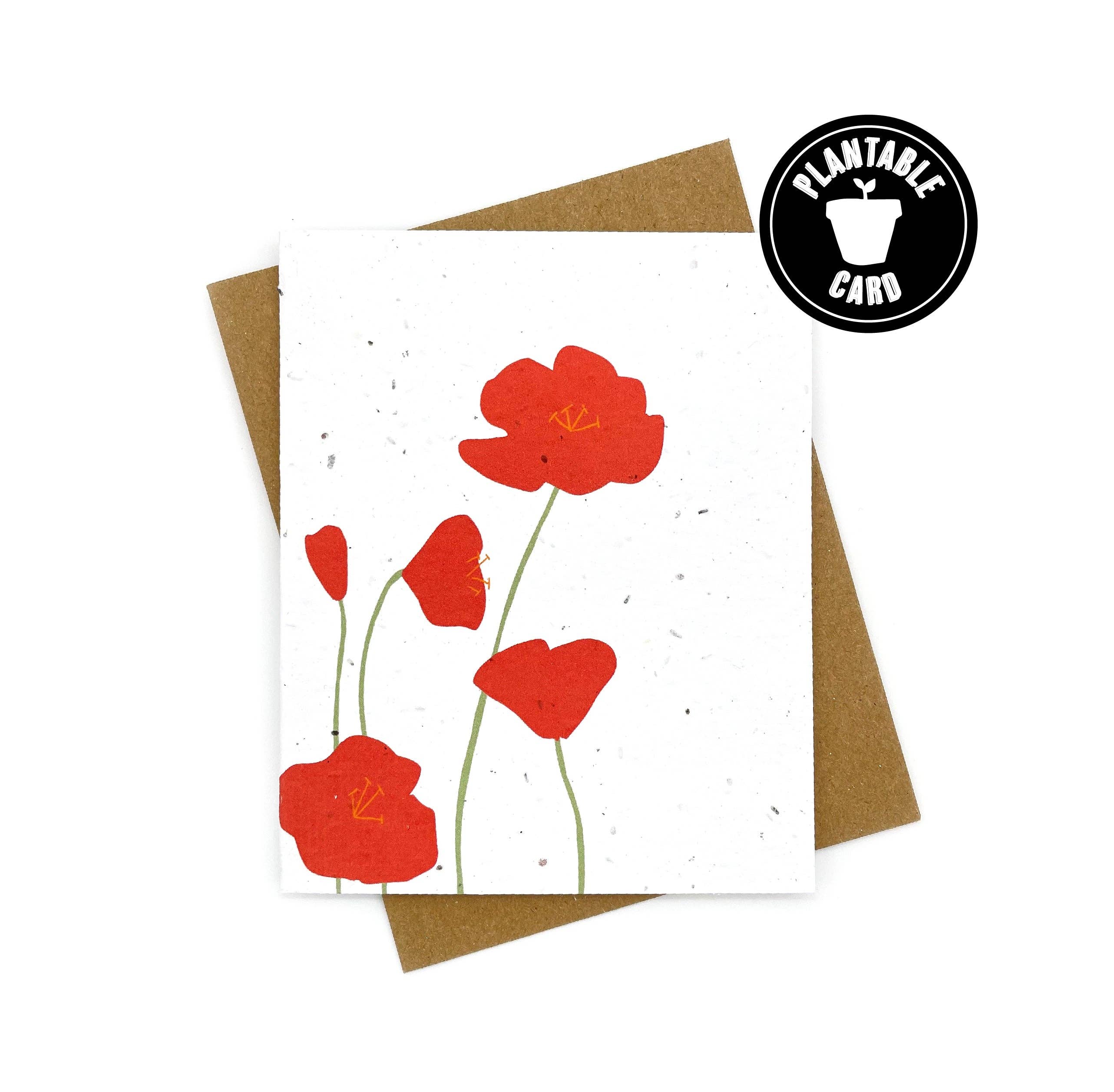 Cato & Company - Wholesale Everyday Greeting Card - Poppy Blank Notecard