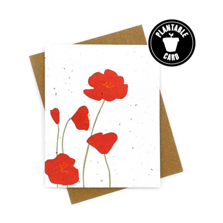 Poppy Blank Notecard for wholesale by Cato & Company