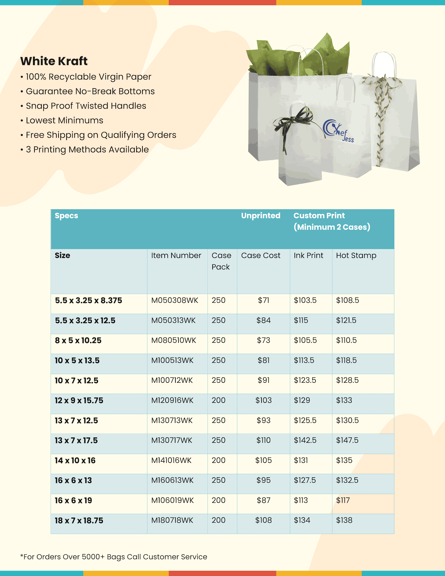 Innisbrook Wraps - Wholesale Cadeautasje - 10 x 5 x 13,5 papieren zakken in de groothandel - wit kraftpapier (250)2