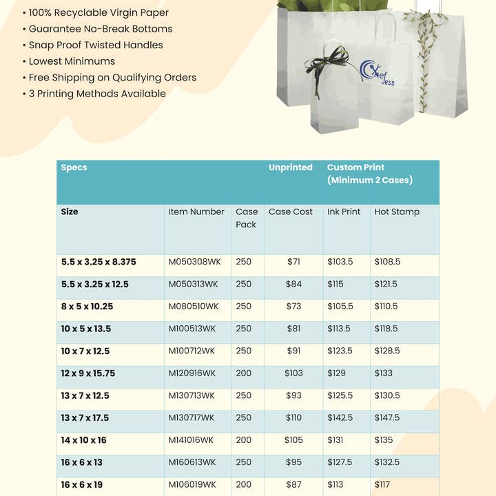 Innisbrook Wraps - Wholesale Cadeautasje - 10 x 5 x 13,5 papieren zakken in de groothandel - wit kraftpapier (250)2