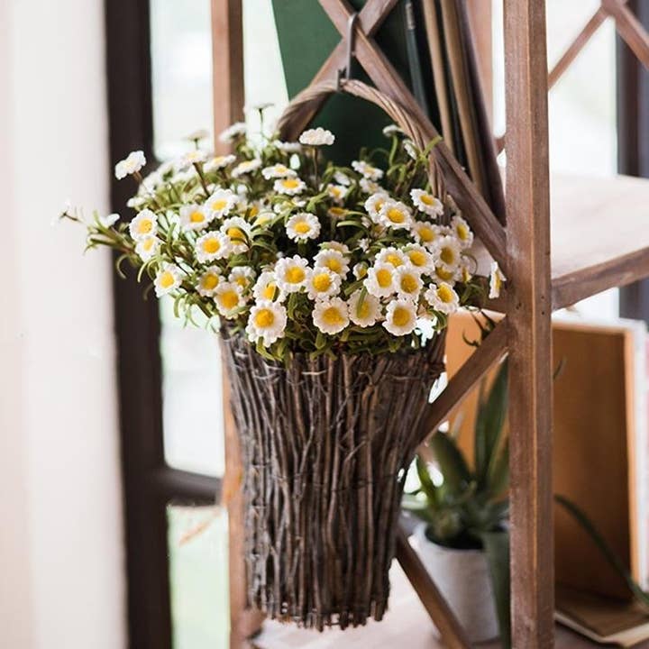 Rustic Reach - Wholesale Artificial Flowers - Artificial Flower Eco PE Small Daisy Stem Set in White 15" T8