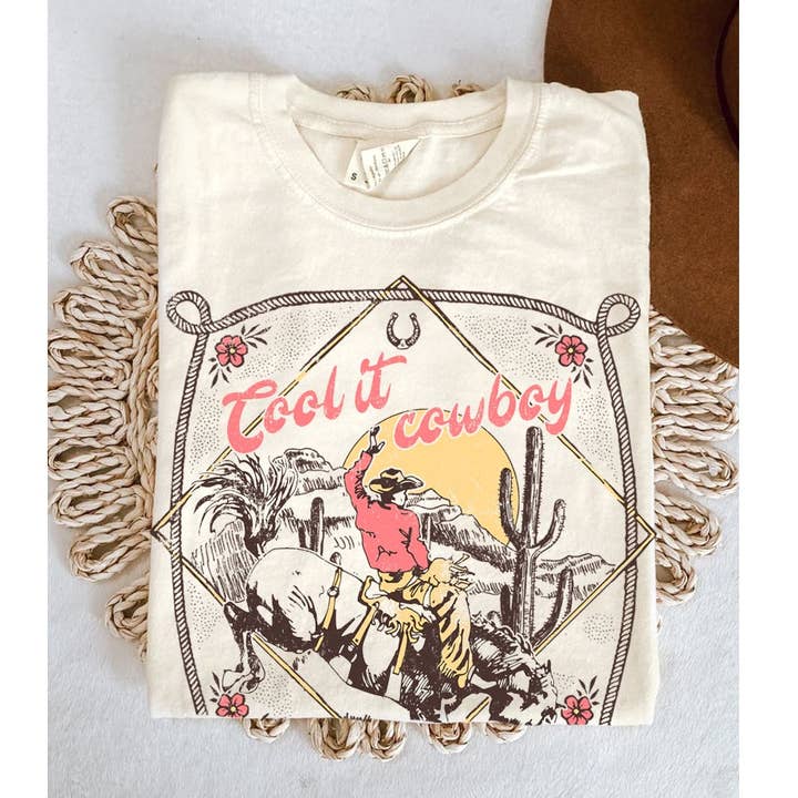 HRTandLUV - Wholesale Screen Printed T-Shirt - Women's - COOL IT COWBOY MINERAL GRAPHIC TEE2