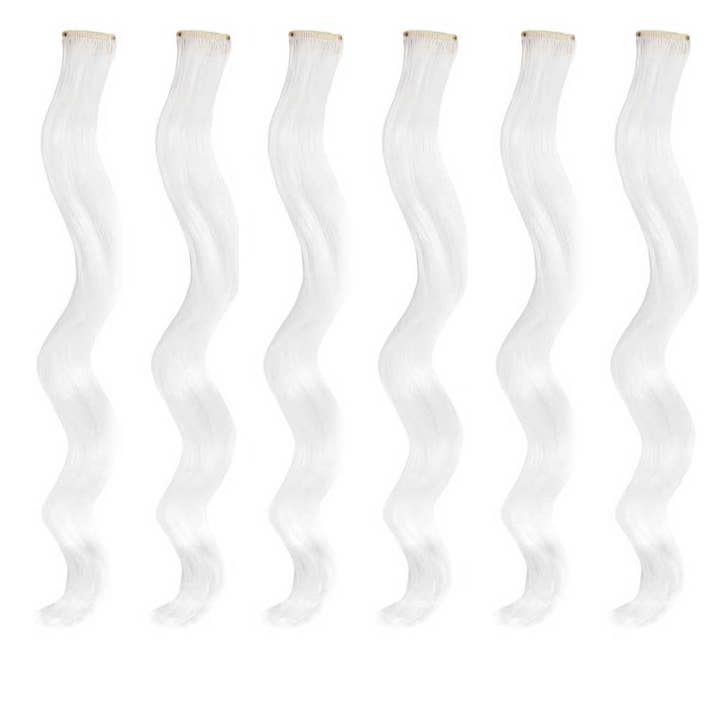 Snehvide Krøller 6-pak Clip-in Hårforlængelser for engroshandel hos Magic Manes