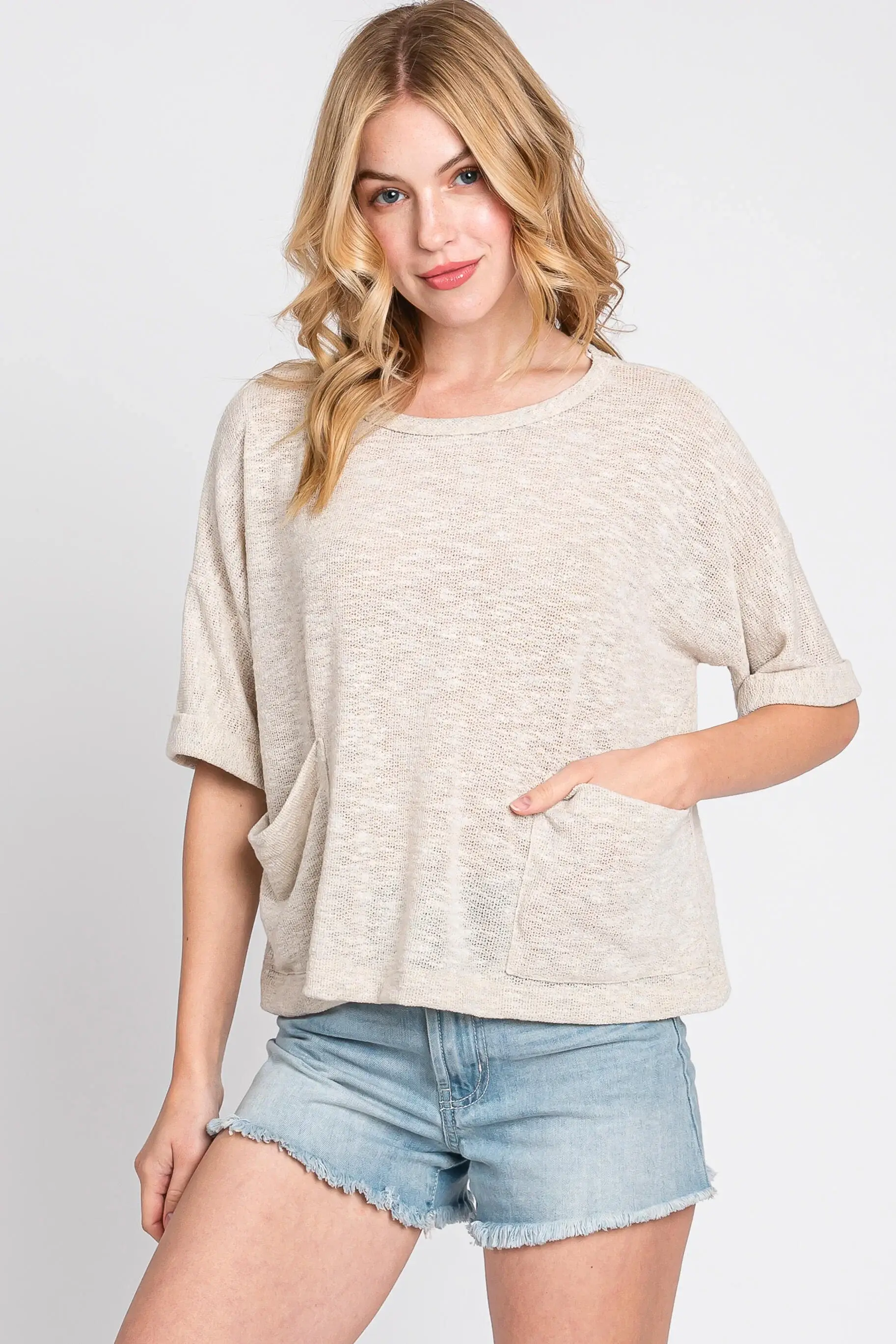 Final Touch - Venta al por mayor Túnica - Mujer - Top de Cuello Redondo de Corte Holgado - T312146