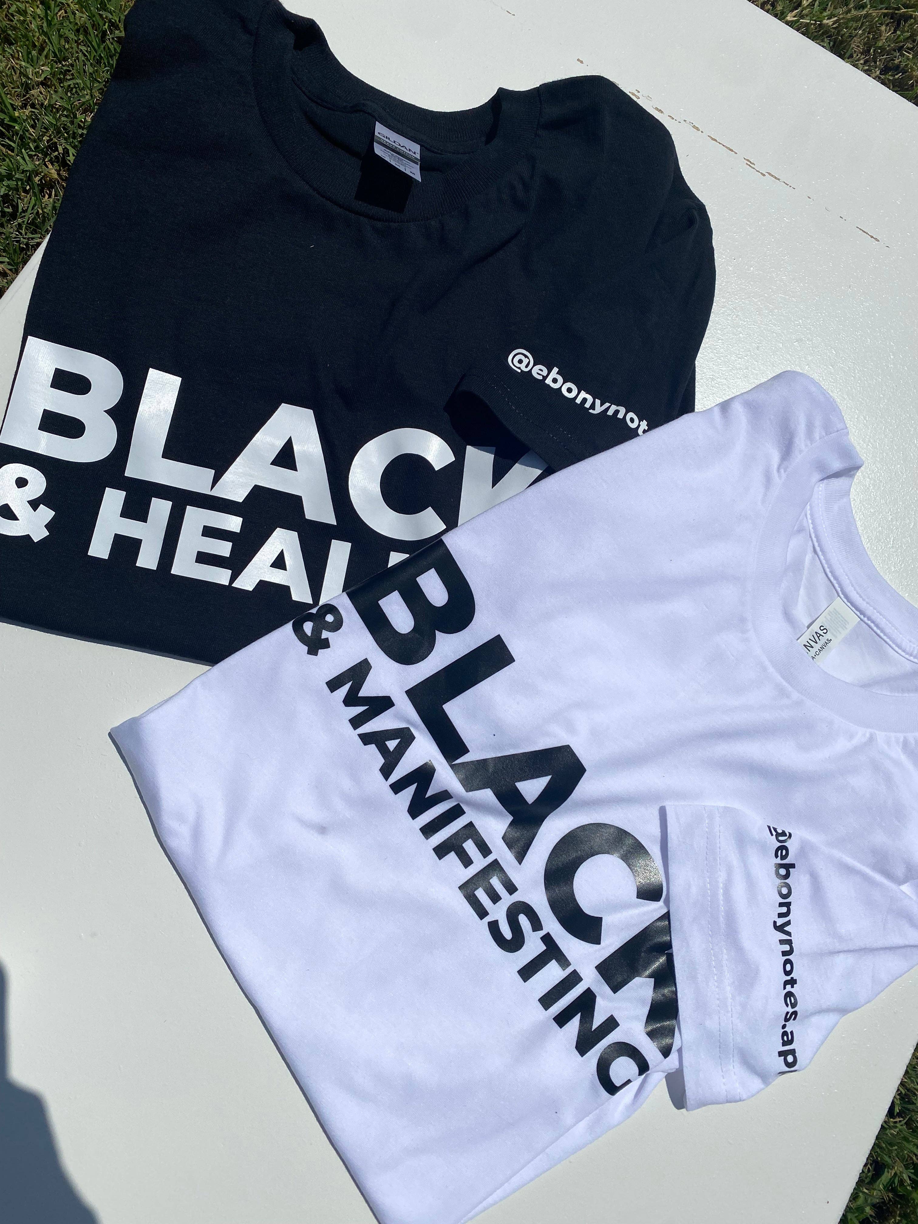 Ebony Notes Company - Wholesale Screen Printed T-Shirt - Unisex - Black & Manifesting Shirt4