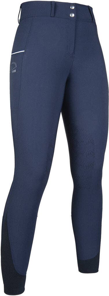 Deep Blue HKM Comfort Flo- Style Si. Knee Patch Riding Breeches for wholesale on Faire0