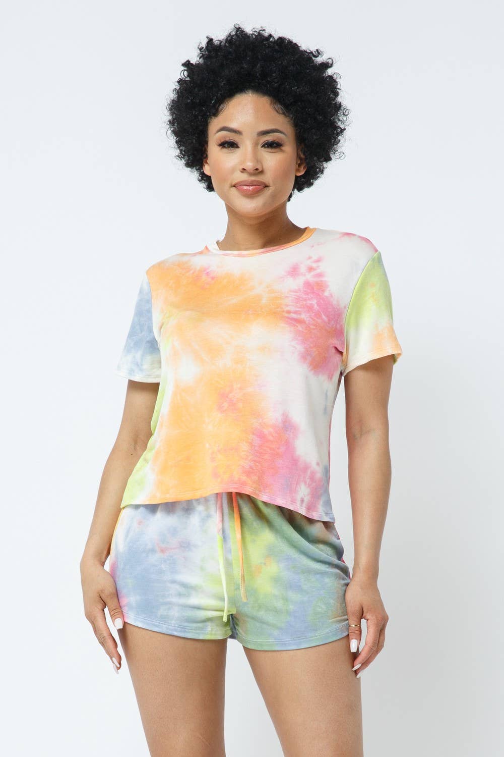 Black Tie Dye Top and Matching Short Set for wholesale on Faire5