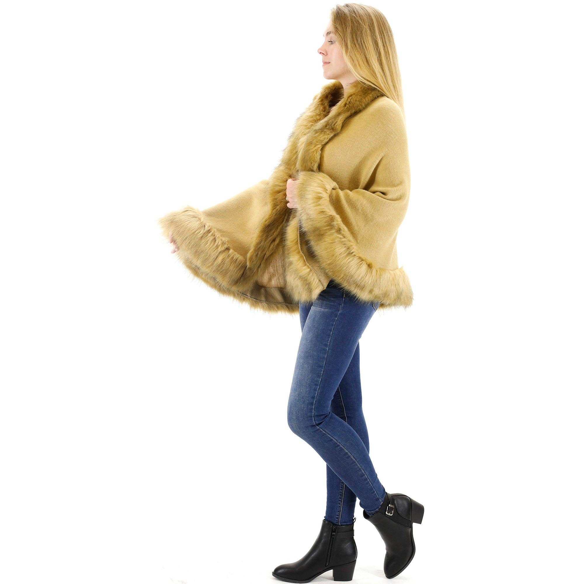 TAPA fashion - Vente Manteau en fourrure/fausse fourrure – femme - Châle en Fourrure Courte SH923. (2PC)10