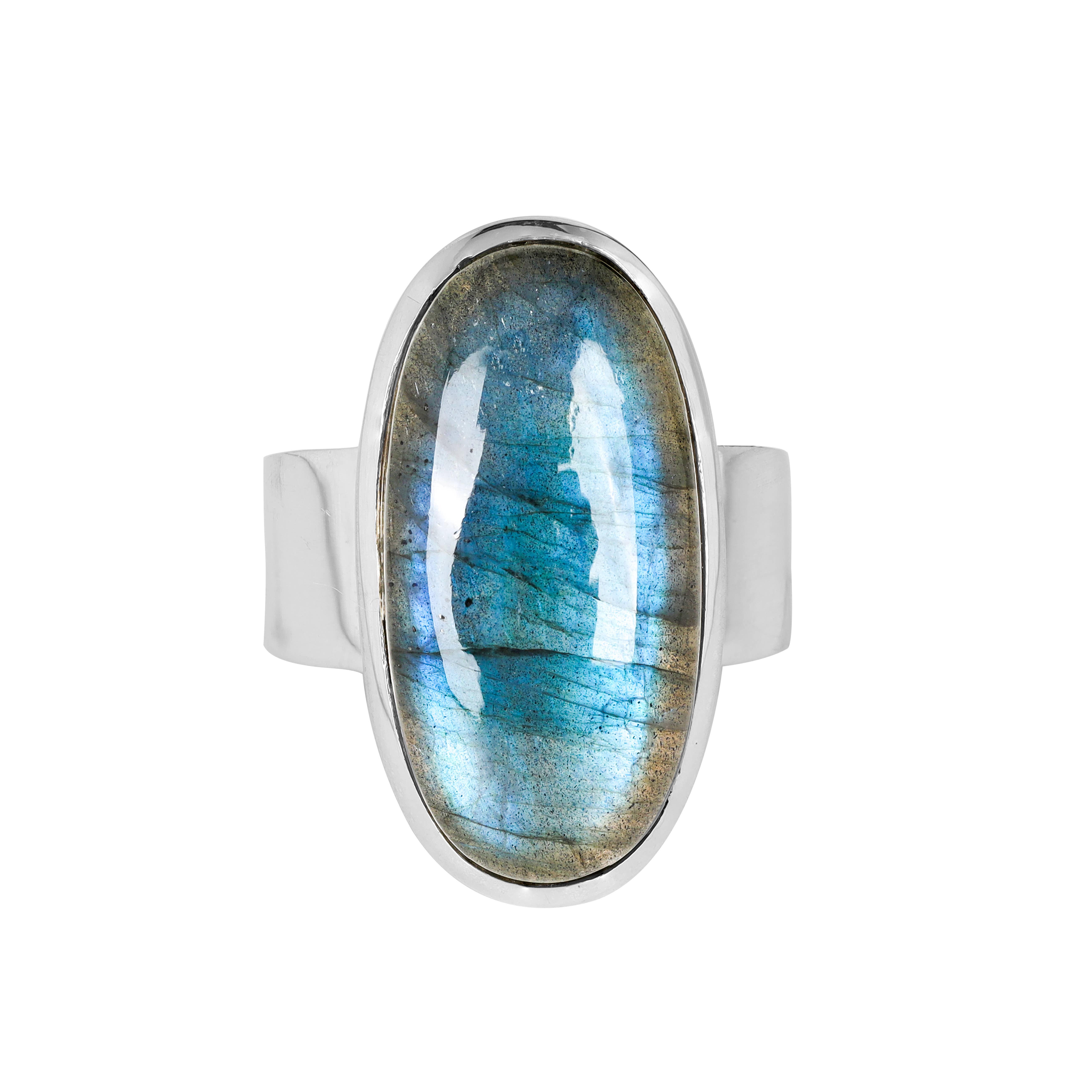 Tiramisu - Vente Bague de cocktail/de cérémonie - Bague Statement en argent sterling 925 avec labradorite0