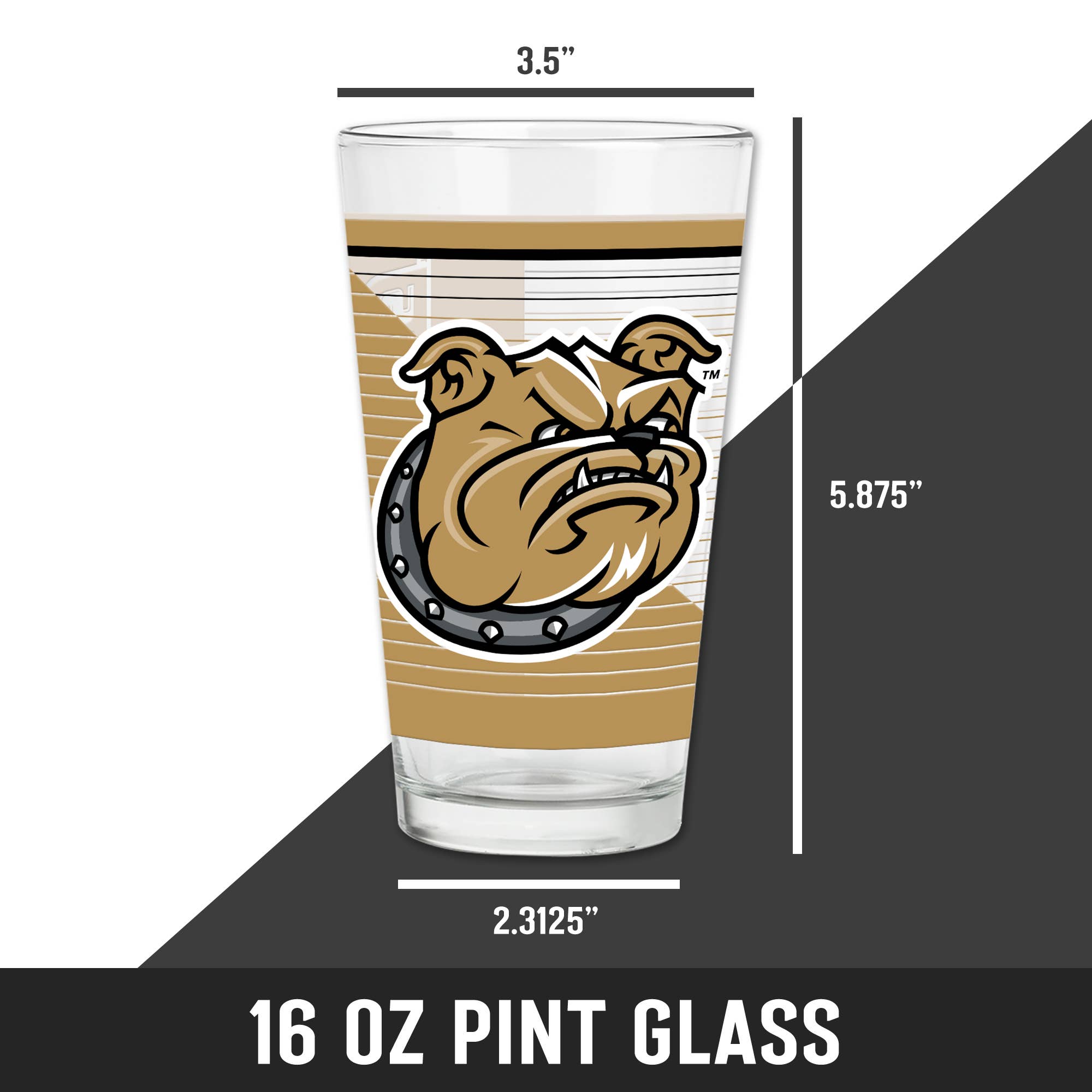 Rico Industries - Wholesale Beer Glass/Mug - NCAA  Bryant Bulldogs  16 oz Pint Glass5