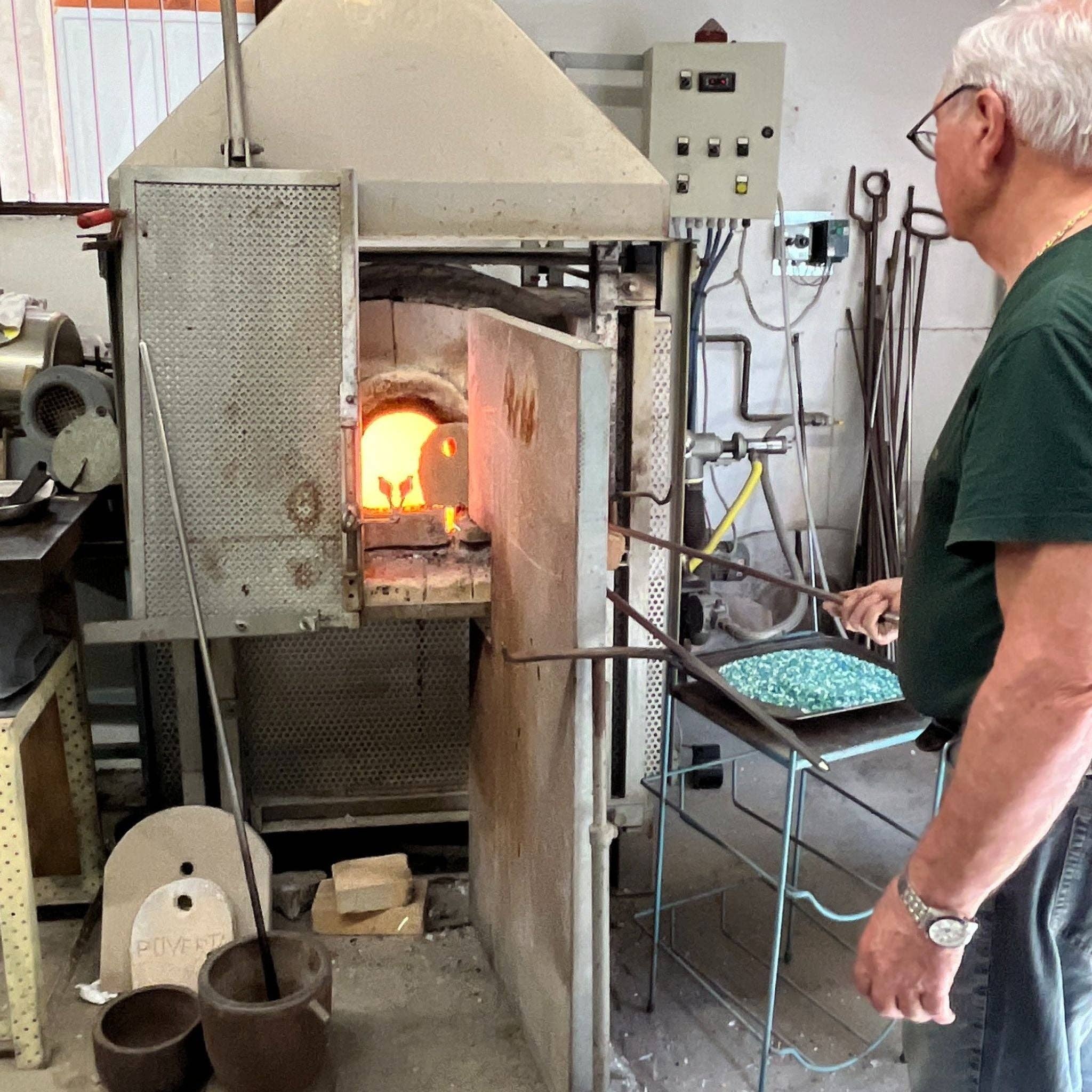 Via Graceffo - Wholesale Drinking Glass/Cup - Murano Glass Tumbler, Multicolor Pavone Marbled12