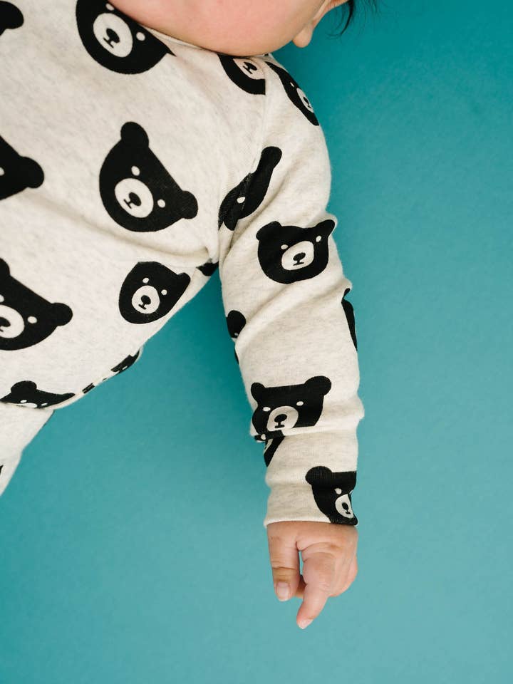 Little One Shop - Wholesale Lounge Set - Kids - Oatmeal Bear Lounge Set