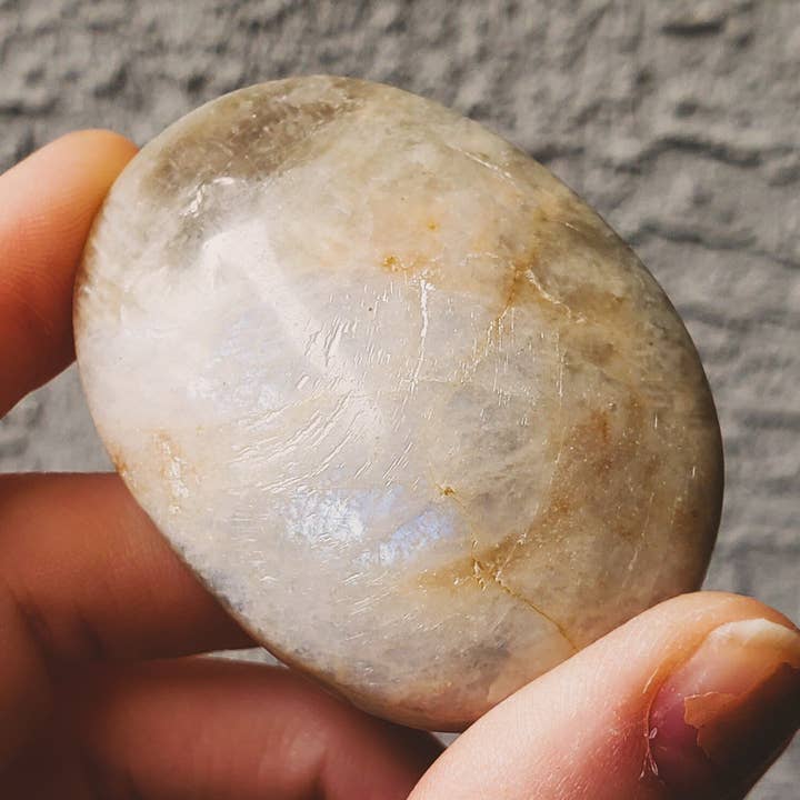 Blue Moonstone Palmstone for wholesale by Copper Bug Jewelry