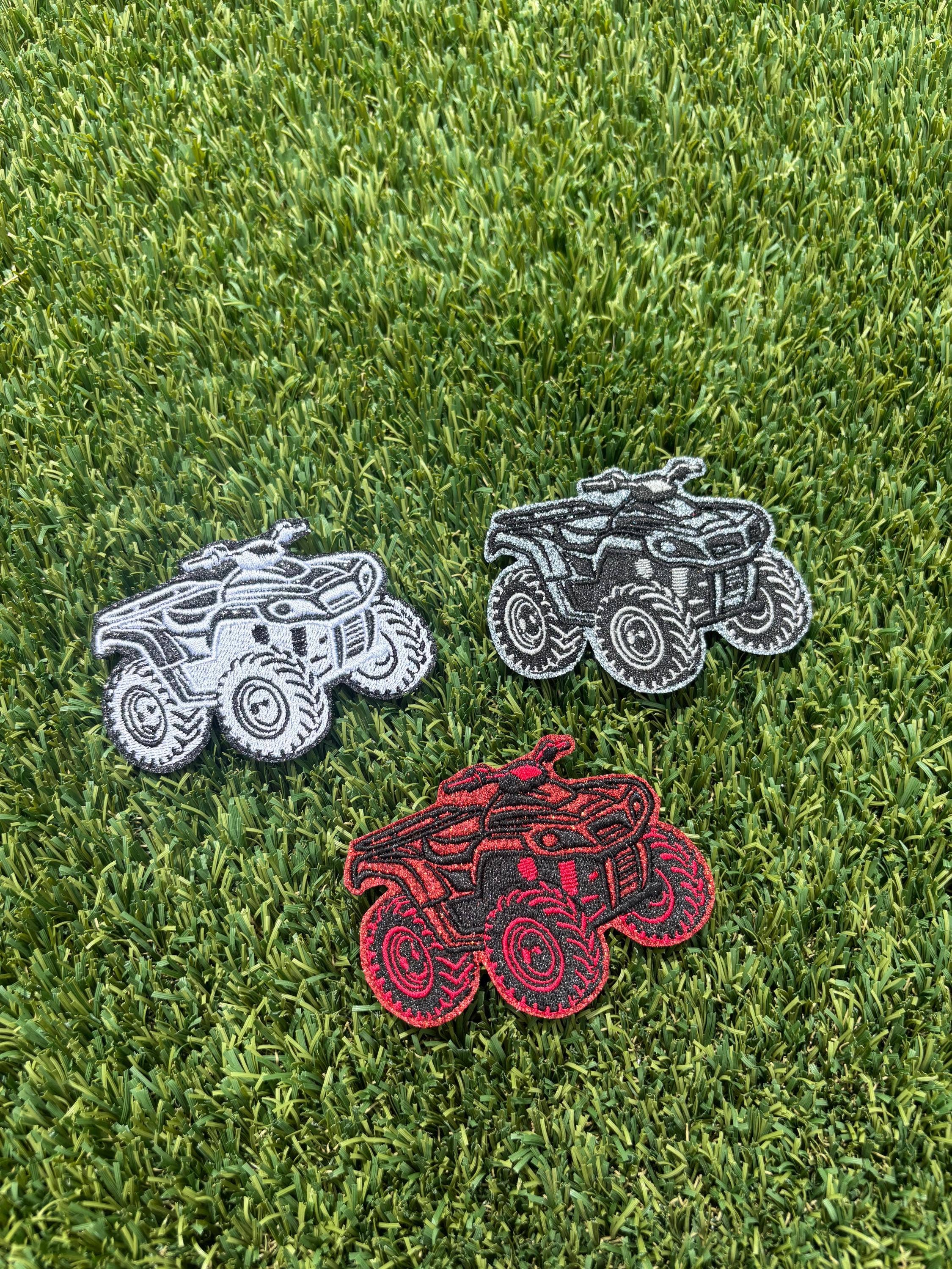 Eric Hill Designs, LLC - Wholesale Patch - 4 Wheeler Quad Embroidered Glitter Patch0