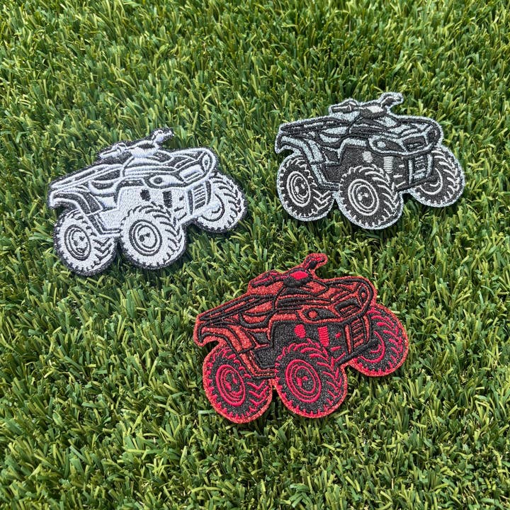 Eric Hill Designs, LLC - Wholesale Patch - 4 Wheeler Quad Embroidered Glitter Patch0