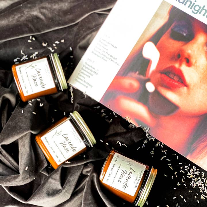 Gather In Flame Candle Co. - Wholesale Jar/Filled Candle - Lavender Haze Candle – Mahogany, Lavender & Cedar5